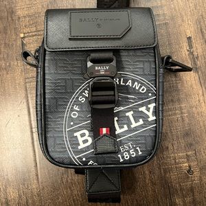 BALLY Coated Canvas Cross-Body Bag In Black